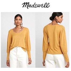 Madewell Havana New Puff Sleeve Brushed Knit Top